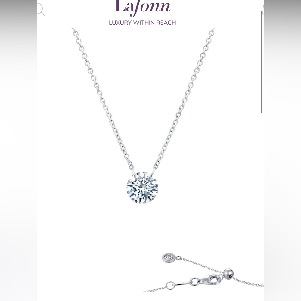 LA FONN Simulated Diamond Necklace 1 Carat -EUC -LIKE NEW